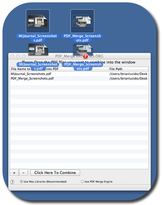 Combining Multiple PDF files on the Mac