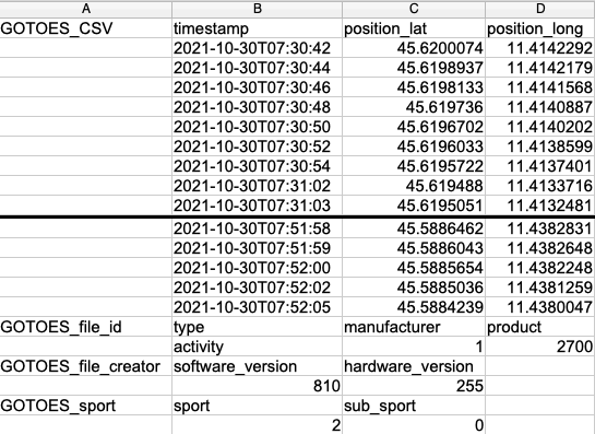 What a GOTOES CSV export looks like