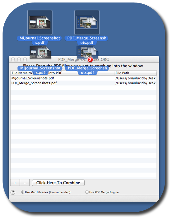 how to merge screenshots on mac to pdf