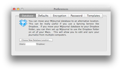 Change MiJournal Database Location