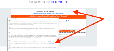 How to get help with uploading CSV files to convert to GPX