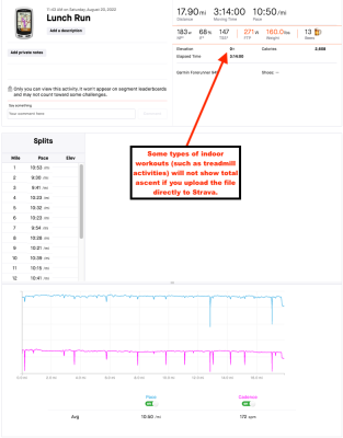 Screen Shot 2022-09-08 at 11.38.06 AM.png (115.27 KiB) Viewed 27558 times Uploading a virtual activity or treadmill activity to Strava may not show elevation / total ascent. This is what it looks like before modification with the "fake track" tool.