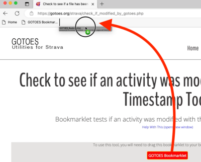 To add the bookmarklet to your browser, go to the GOTOES check tool page and drag the bookmarklet to your toolbar.