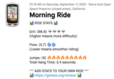 This is what the extra data will look like once you upload to Strava.