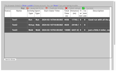 Step 3: Click "Submit" and verify that the table is populated correctly.