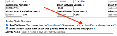 How to Reset GOTOES connection to Strava