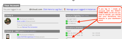 This is what your dashboard should look like if you have donated. Please be sure that if you create a new account (or try to log into an automatically created account) that you use the EXACT SAME EMAIL ADDRESS as the one you supplied to PayPal, Patreon, or me via Venmo when you donated. Thank you for your contribution to GOTOES!