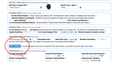 How to edit individual points so you can add lap(s) to your file - directly on GOTOES.