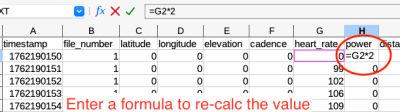 Calculate the new values in a spreadsheet program