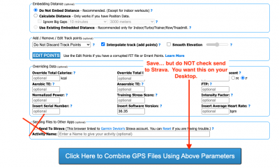 Save your intermediate file to the desktop.  Don't send to Strava quite yet!