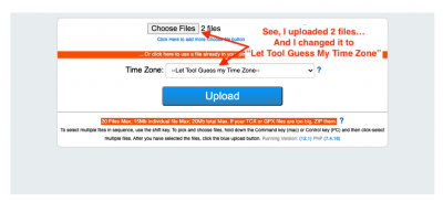 Upload the file you just exported along with your original file to the tool.